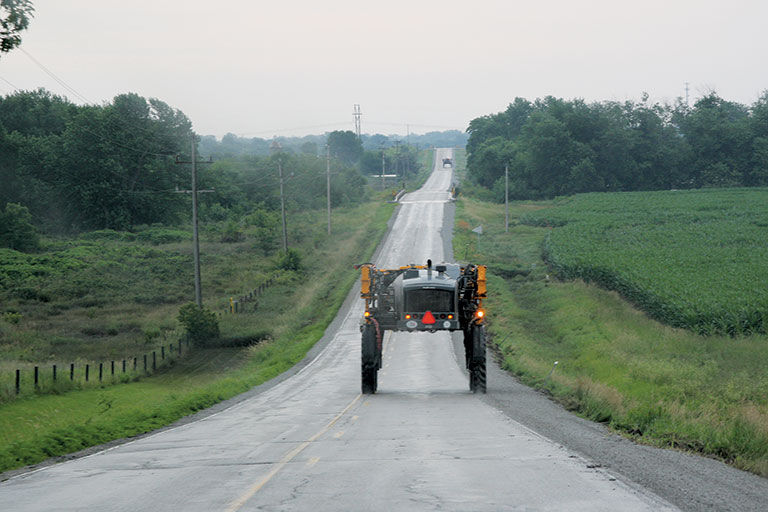 Flashing amber lights