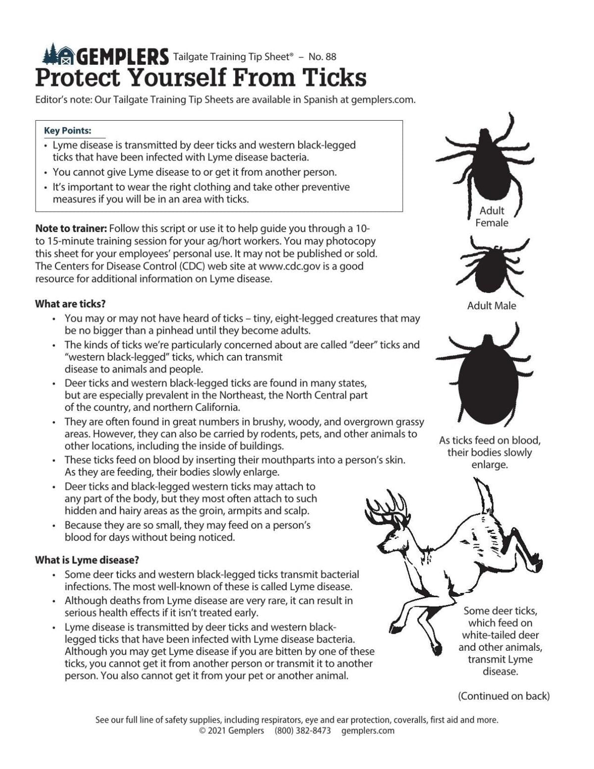 Protect Yourself from Ticks page 1 - English