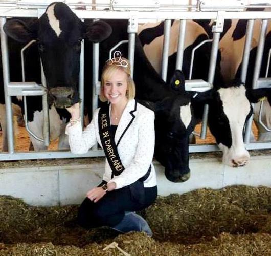 Kristin Olson with dairy cows