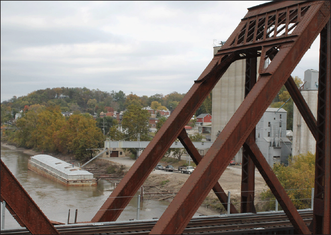 bridge river grain barge