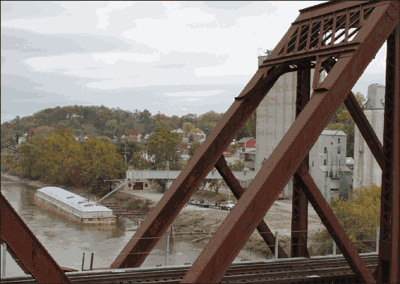 bridge river grain barge