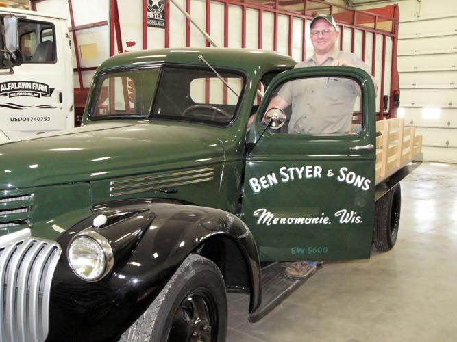 Randy Styer with grandpa's truck