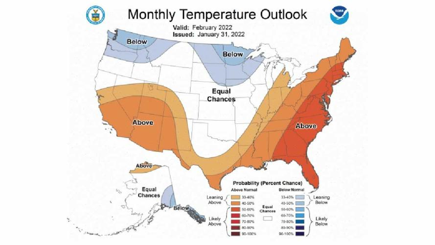 Feb weather outlook temp