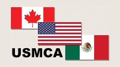USMCA with 3 flags