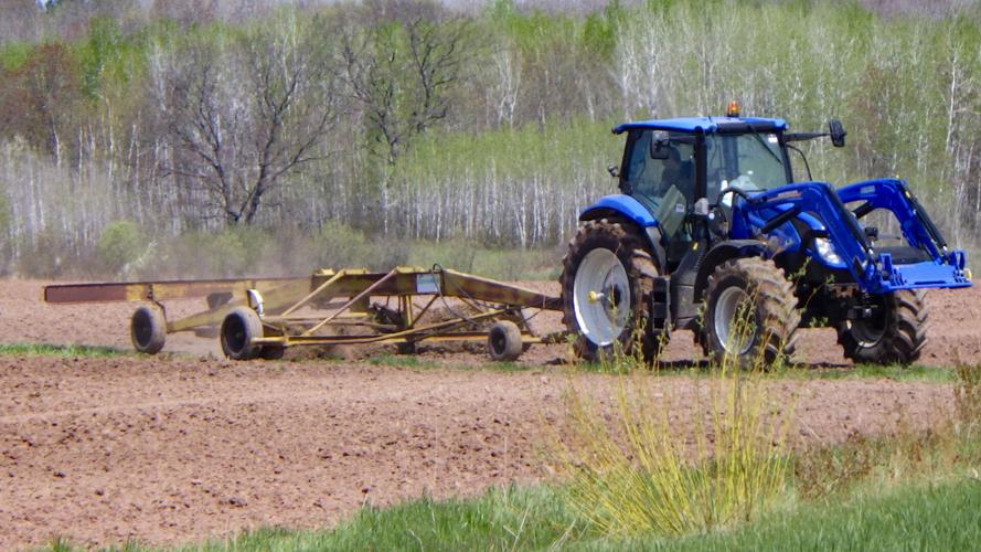 Field with tractor