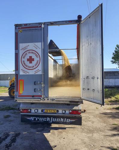 Truck loaded with grain