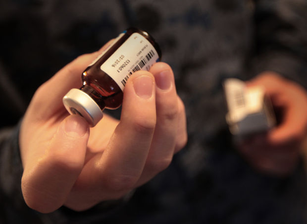 Ayden Prehara with testosterone vial