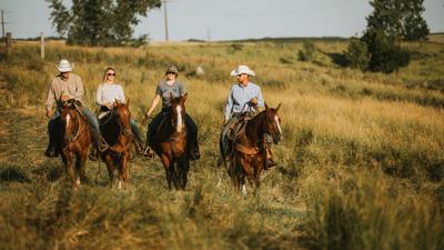 Family on horseback