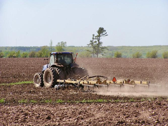 Tractor in field