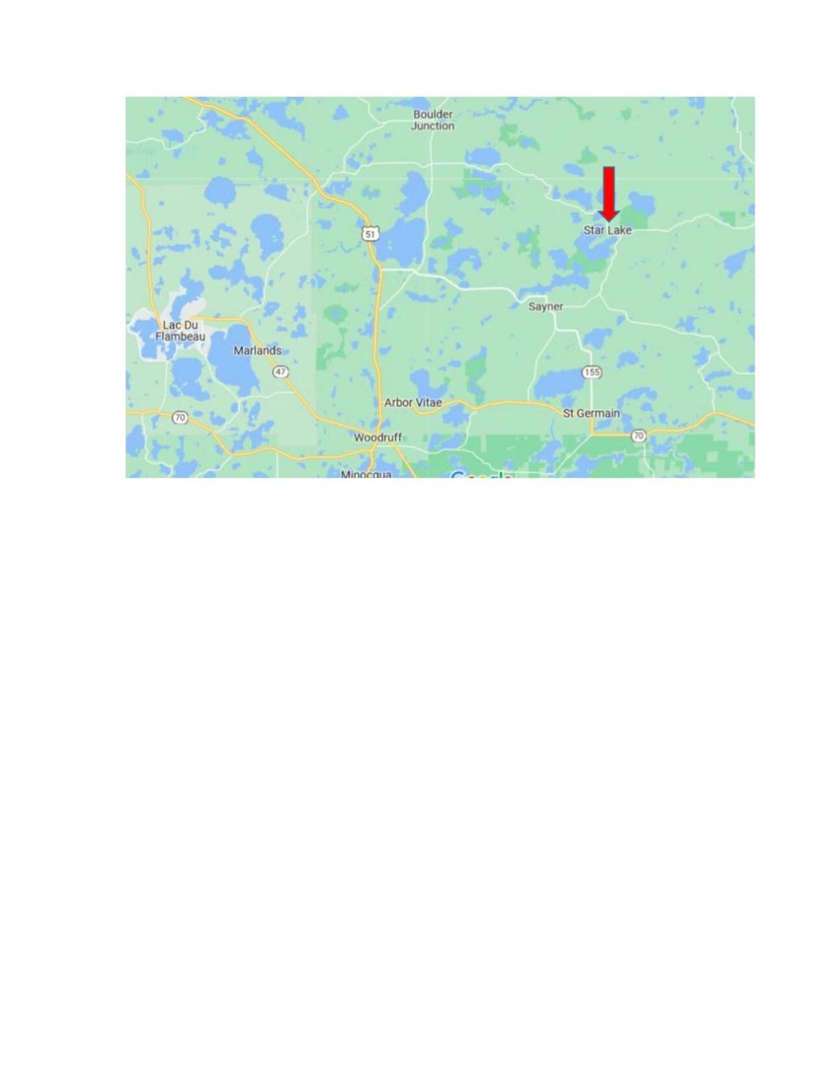 Map of Star Lake, Wisconsin