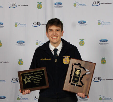 Star in Agriscience is Colton Converse of Staples-Motley FFA
