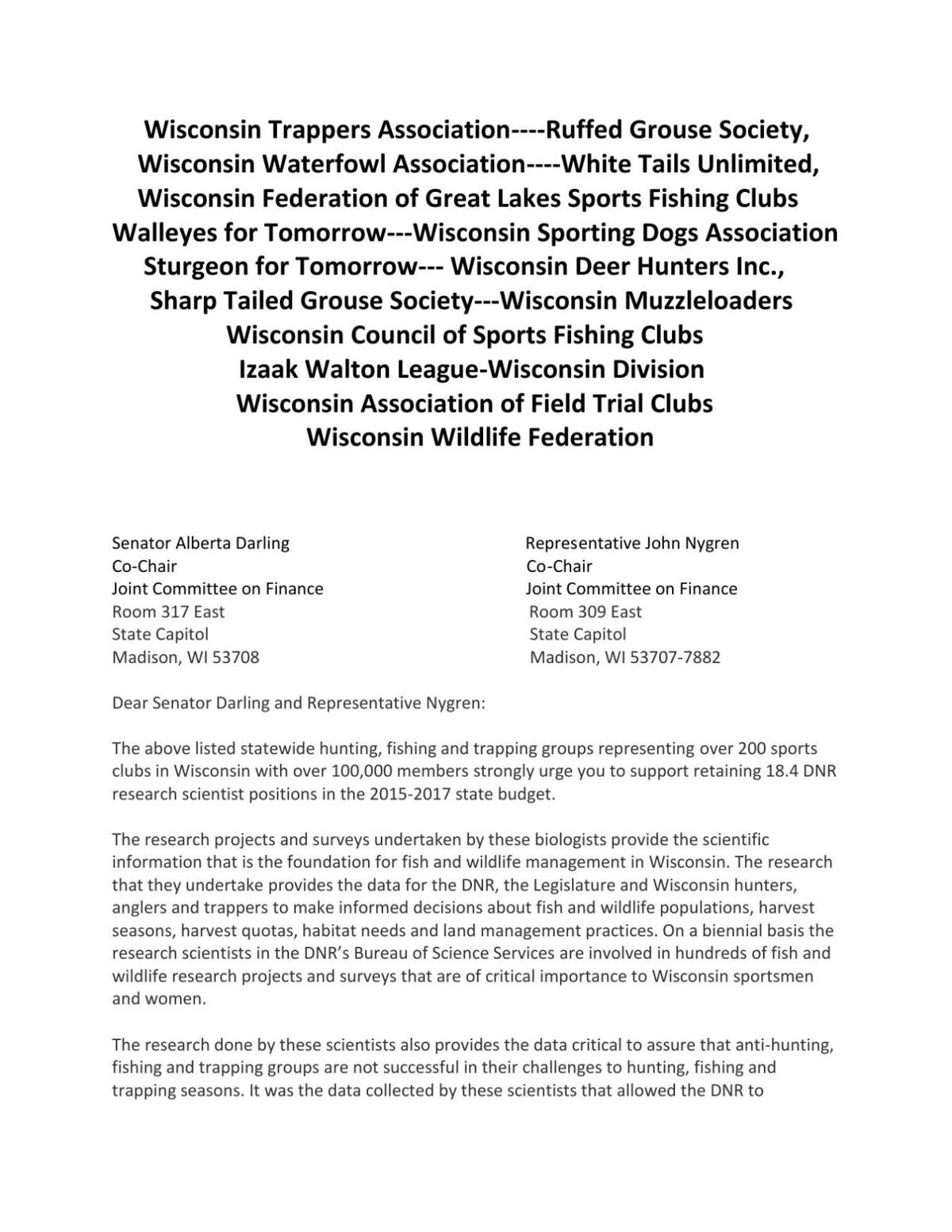 Hunting, fishing, trapping groups on DNR cuts