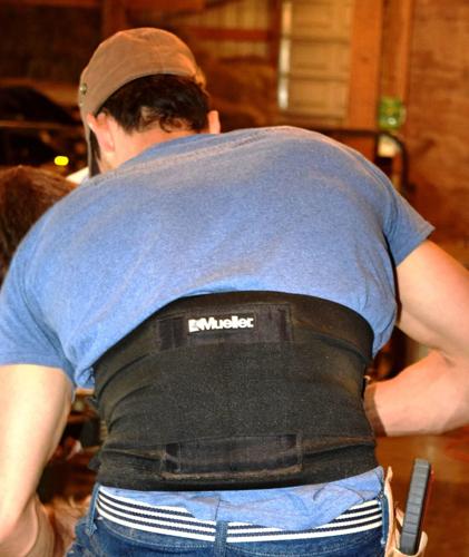 Cody Burns with back support