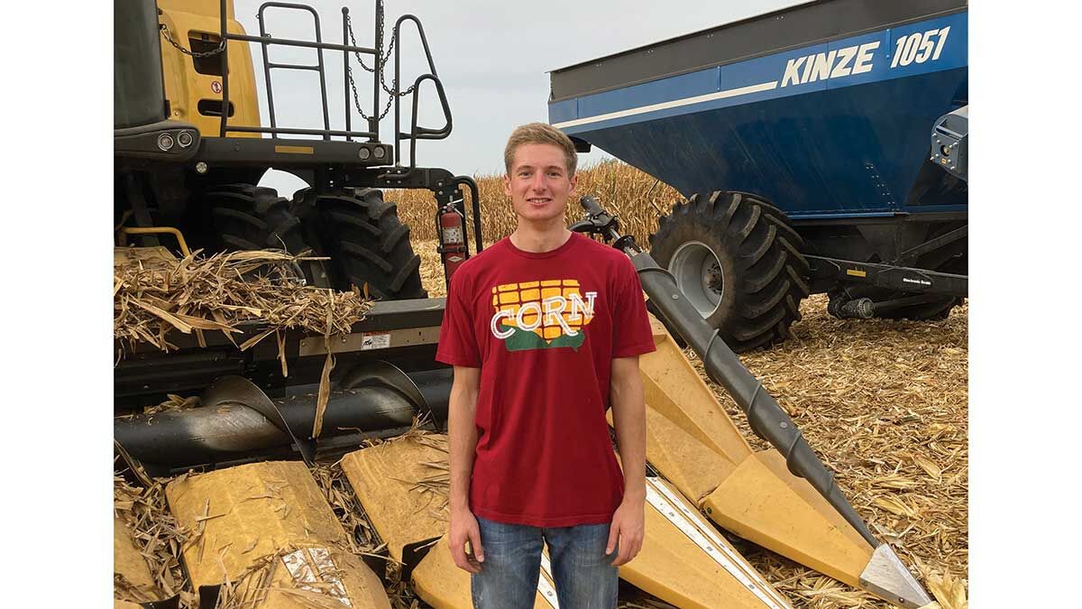 Nathan Behrends with combine
