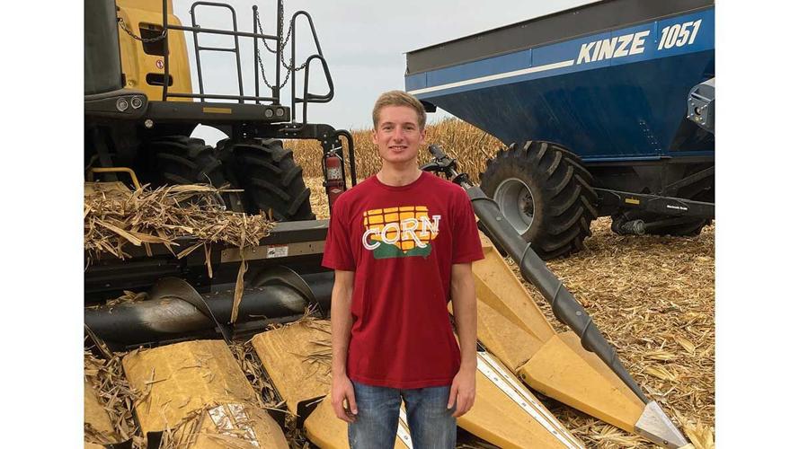 Nathan Behrends with combine