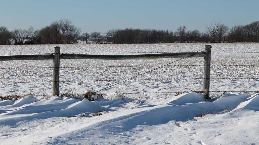 Winter farm field