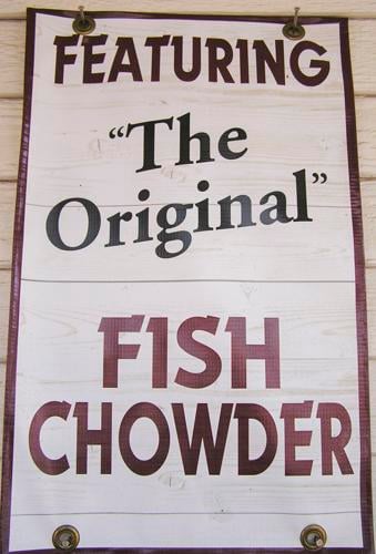 Fish chowder sign