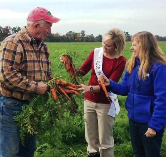 Kristin Olson with carrot growers