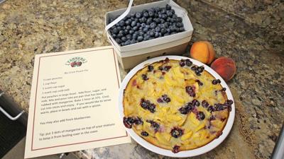 No Crust Peach and Blueberry Pie