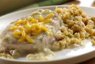 pork chop & stuffing