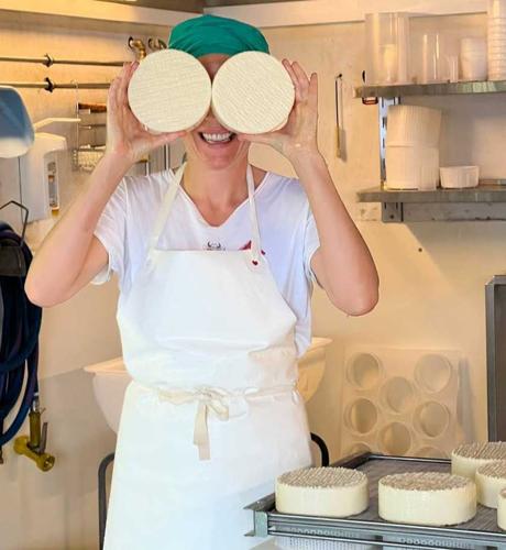 Tetyana Dydechko shows the fruits of her labor