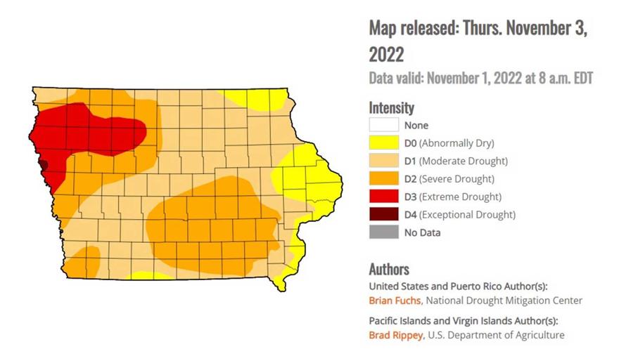 November Drought map IA