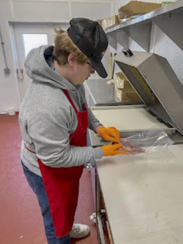 Connor Fields vacuum-seals ribeye