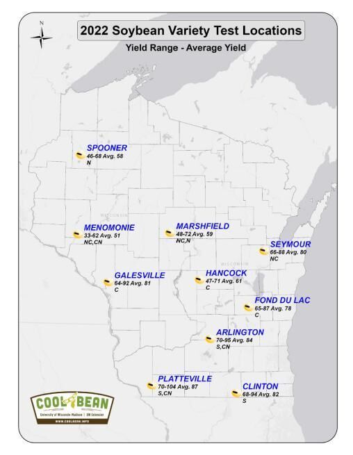 2022 Soybean Variety test locations