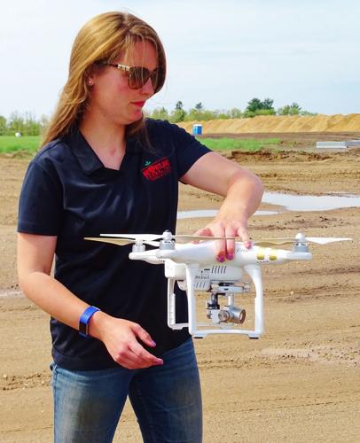 Lynn Leahy with UAV drone