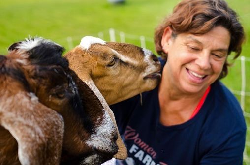 Meg Wittmyer and goats