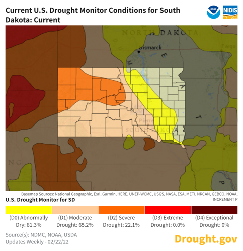 Drought monitor SD March 2022