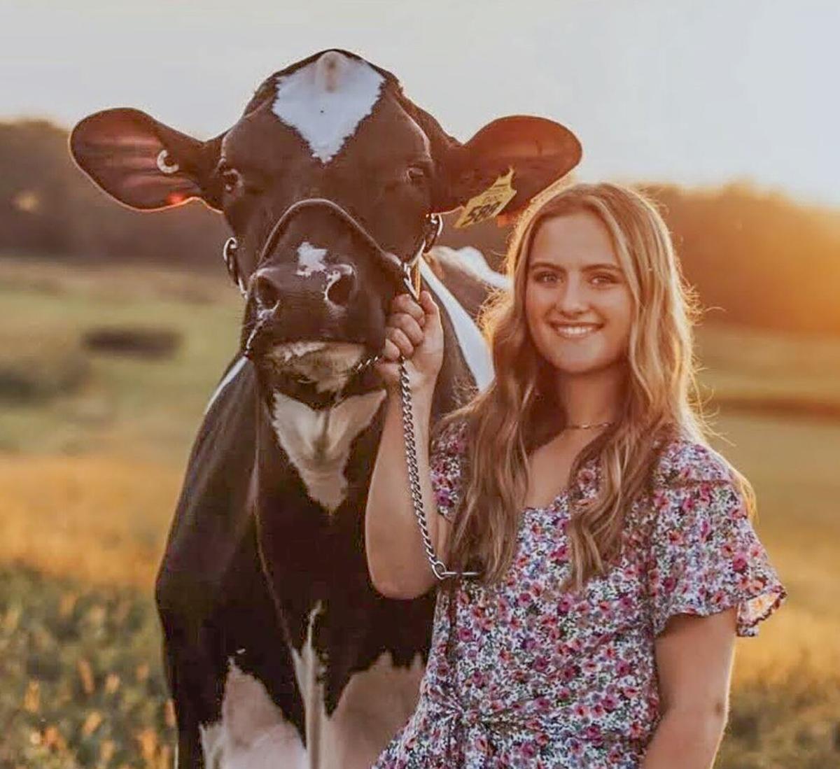 Clarissa Ulness with cow