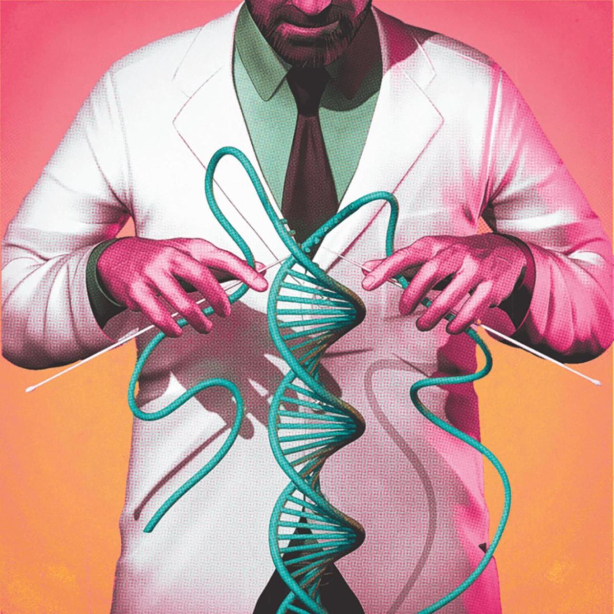 Doctor with DNA Helix