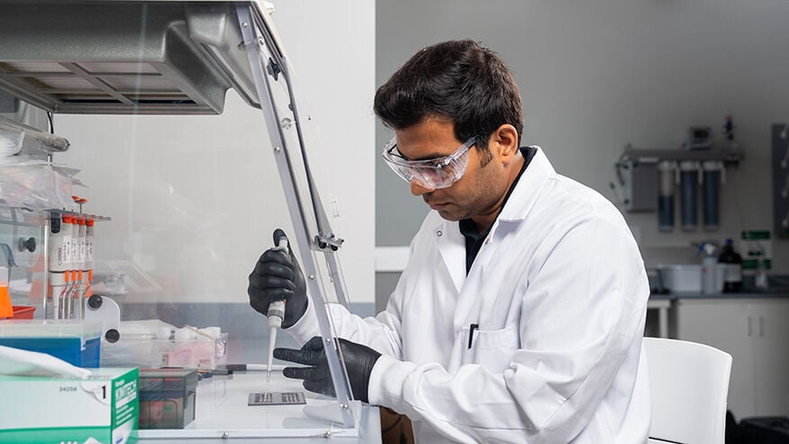 Ahmed in lab