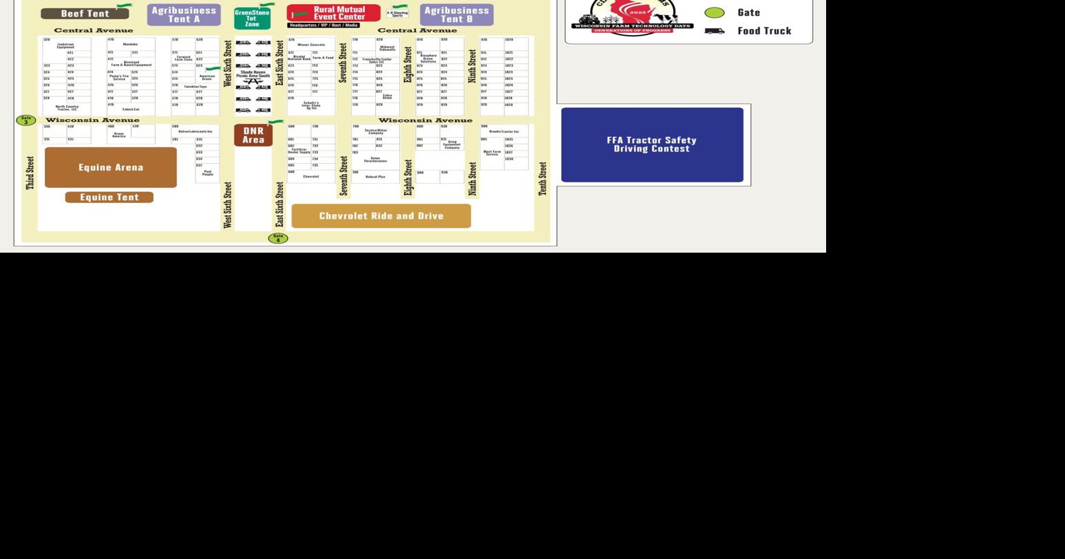 2025 Wisconsin Farm Technology Days grounds map