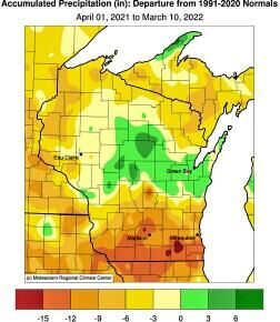 Wisconsin Drought Monitor deficit