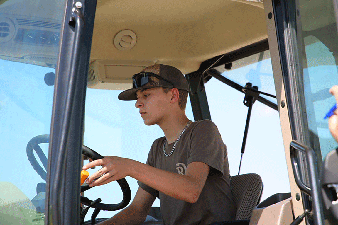 boy in tractor