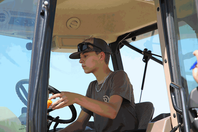 boy in tractor