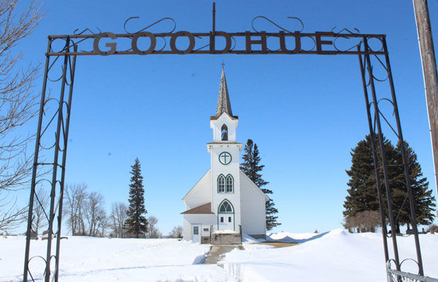 Goodhue church snow