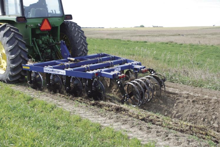 Blu-Jet by Unverferth TrenchMaster drainage tile trench closer