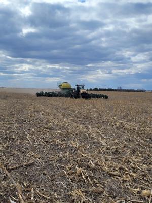 Lyle Bock out seeding in the fields