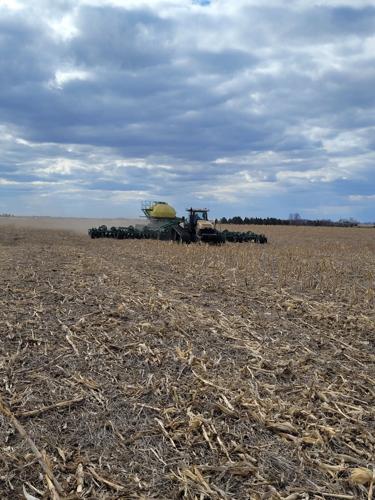 Lyle Bock out seeding in the fields