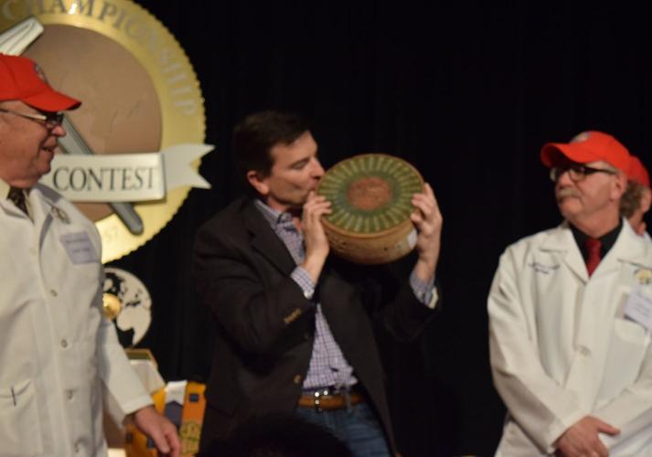 Tim Omer with grand champion cheese