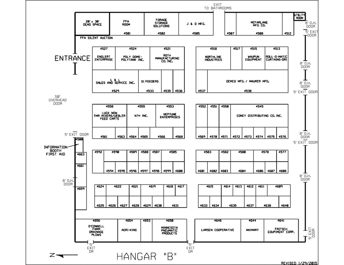 WPS 2015 Farm Show Hangar B Map