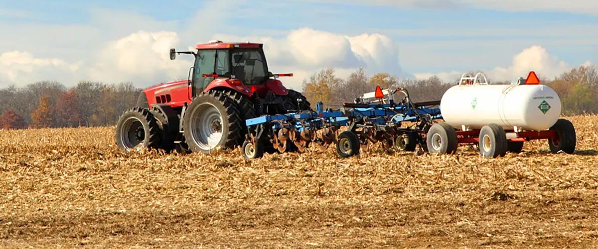 Tractor in field