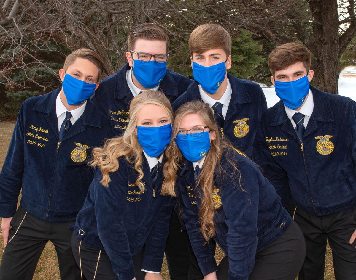 South Dakota FFA officers wear masks