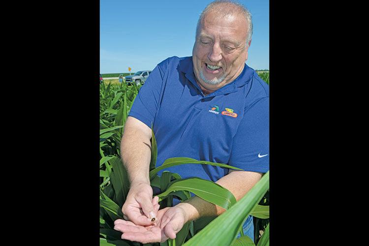 George Kadrmas with Japanese beetle
