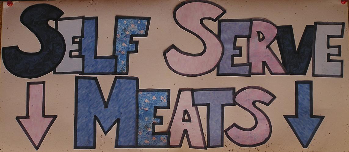 Self-serve-meat sign