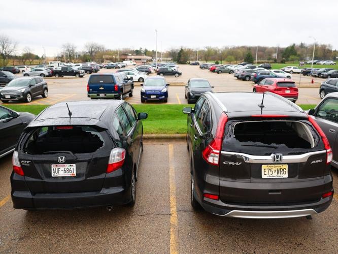 Hail damage at airport