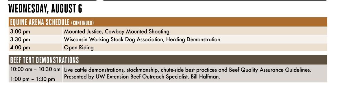 2025 Wisconsin Farm Technology Days -- Wednesday schedule part 2